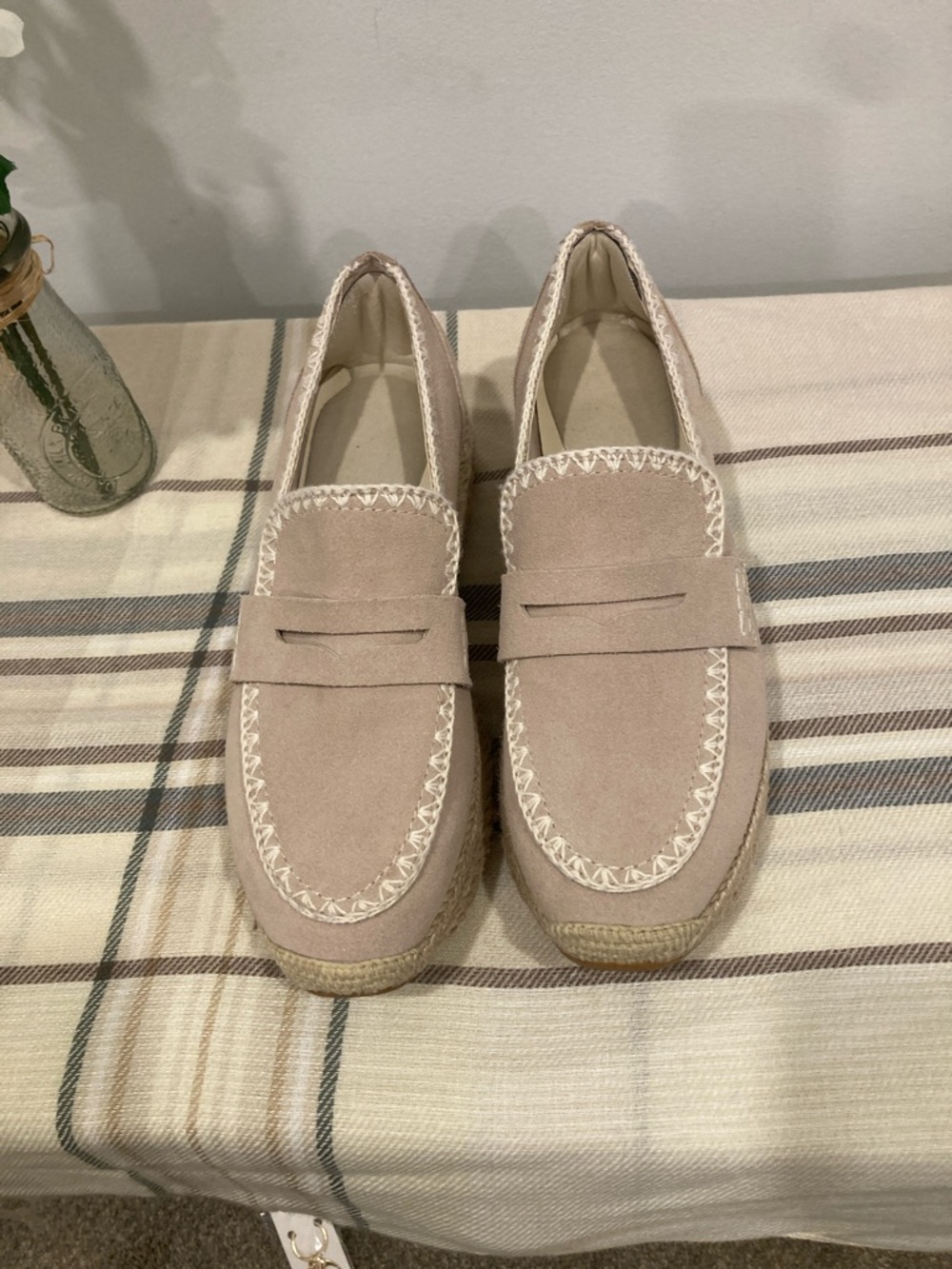 Dolce Vita Beige Suede Espadrille Loafers